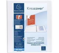 Exacompta Kreacover PP Ring Binder, A4 Maxi, 4 D-Rings, 16mm 4 Ring, White