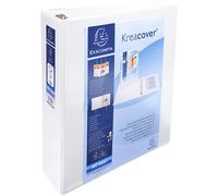 Exacompta Kreacover PP Ring Binder, A4 Maxi, 4 D-Rings, 60 mm spine - White