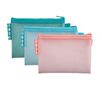 Exacompta Kreacover Zip Lock Bag 37120E Zip PP (Polypropylene), EVA (Ethylene-Vinyl Acetate) Landscape 16.8 (W)0.4 (D)12.5 (H) cm Assorted Pack of 3