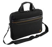 Exacompta - Ref 17434E - Exactive Laptop Briefcase - 305 x 420 x 50mm in Size, Padded Compartment for a 15.6" Laptop or Tablet, Hardwearing Polyester - Black & Orange