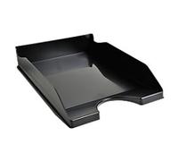 Exacompta - Ref 123014D - ECOBlack EcoTray Letter Tray - 345 x 255 x 65mm in Size, Suitable for A4+ Documents, Holds Approx. 500 Sheets, Stackable Vertically - Black (Pack of 10)