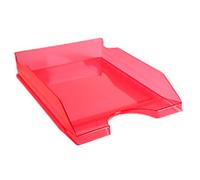 Exacompta - Ref. 12354D - set of 10 ECOTRAY letter trays - dimensions 34.5x25.5x6.5 cm - for A4+ format documents - translucent raspberry color