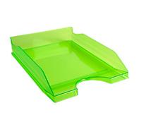 Exacompta - Ref. 12397D - set of 10 ECOTRAY letter trays - dimensions 34.5x25.5x6.5 cm - for A4+ format documents - translucent apple green color