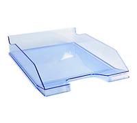 Exacompta - Ref 113210D - Linicolor Letter Tray Combo Midi - 347 x 255 x 65mm in Size, Holds Up To 500 Sheets, Suitable for A4 Documents -Ice Blue Transparent Glossy