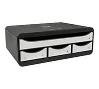 Exacompta Mini Drawer Unit Plastic Black, Glossy White 4 Drawers 35.5 x 27 x 13.5 cm A4+