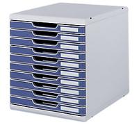 Exacompta Modulo Drawer System PL (Polyester) Grey, Blue 10 Drawers 28.8 x 35 x 32 cm A4+