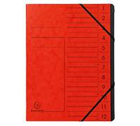 Exacompta Multipart File 541205E A4 Mottled Pressboard Red 24.5 (W) x 1 (D) x 32 (H) cm Pack of 10