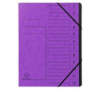 Exacompta Multipart File 541208E A4 Mottled Pressboard Purple 24.5 (W) x 1 (D) x 32 (H) cm Pack of 10