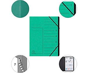 Exacompta Multipart File 541703E A4 Mottled Pressboard Green 24.5 (W) x 0.5 (D) x 32 (H) cm Pack of 10