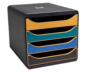 Exacompta Neo Deco Desktop Drawers PS (Polystyrene) Assorted 4 Drawers 27.8 x 34.7 x 26.7 cm A4 Maxi