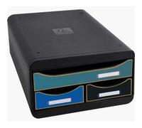 Exacompta Neo Deco Small Box Mini 3 Drawer Unit 347 x 278 x 130mm Assorted Colours (Each) - 311505D