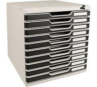 Exacompta Office Drawer Unit Plastic Black 10 Drawers 28.8 x 35 x 32 cm A4+