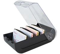 Exacompta Office Index Cards Box A8 Plastic 650 Cards Black Pack of 8