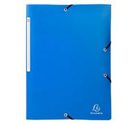 Exacompta OpaK 3 Flap Folder 55082E PP (Polypropylene) Rubber Band 24 (W) x 0.2 (D) x 32 (H) cm Light blue Pack of 50