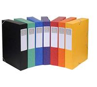 Exacompta - Ref 16000H - Cartobox Pressboard Filing Box - 25 x 33cm, Suitable for A4 Documents, Elastic Straps on 2 Corners, 60mm Spine, FSC-Certified - Assorted Colours (Pack of 10)