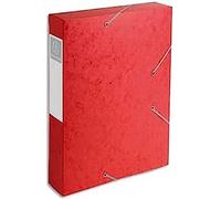 Exacompta - Ref 16009H - Cartobox Pressboard Filing Box - 25 x 33cm, Suitable for A4 Documents, Elastic Straps on 2 Corners, 60mm Spine, FSC-Certified - Red (Pack of 10)