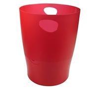 Exacompta - Ref.45324D - Set of 8 waste paper bins with ECOBIN handles - large capacity 15 liters - dimensions 26.3 x 26.3 x 33.5 cm - 1 year warranty - Translucent Carmine red