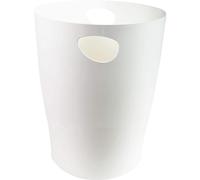 Exacompta - Ref 45313D - Office Ecobin Waste Paper Bin - 263 x 263 x 335mm in Size, 15L Capacity, Integrated Handles, Easy Clean Interior - White (Pack of 8)