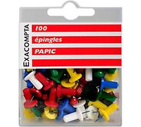 Exacompta Papic Push Pins PS (Polystyrene) 10 mm Multicolour Pack of 100
