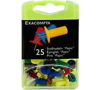 Exacompta Papic Push Pins PS (Polystyrene) 10 mm Multicolour Pack of 25