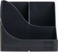 EXACOMPTA - Ref 69514D - 1 Pen Wave Neo Deco black pencil holder - with 5 compartments - 4 high compartments for large utensils and 1 bottom compartment for small utensils