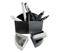 Exacompta Pen Pot 68294D Classic Polysterene 83 x 120 x 120 mm Grey Pack of 3