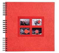 Exacompta - Ref 16845E - Passion Wire Bound Photo Album - 32 x 32cm in Size, 60 Black Thick Card Pages, Holds Up To 360 Photos, Suitable for Scrapbooking - Red Cover