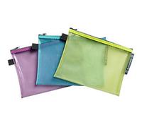 Exacompta Pop'N Co Accessory Pouch 38140E A5 Zip EVA (Ethylene-Vinyl Acetate), PP (Polypropylene) Landscape 23.5 (W)17.5 (D)0.4 (H) cm Assorted Pack of 3