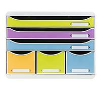 Exacompta Pop'N Co Drawer Unit Plastic Assorted 6 Drawers 35.5 x 27 x 27.1 cm A4+