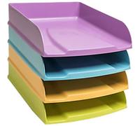 Exacompta Pop'N Co Letter Tray Stackable A4+ Assorted Pack of 4