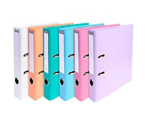 Exacompta Prem Touch Narrow Lever Arch File A4 50 mm Assorted 2 Rings 53044E Plastic Portrait 10 Pieces