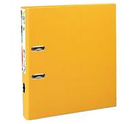 Exacompta Prem Touch Narrow Lever Arch File A4 50 mm Yellow 2 Rings 53149E Plastic Portrait 10 Pieces