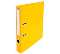 Exacompta Prem Touch Narrow Lever Arch File A4 50 mm Yellow 2 Rings 53549E Plastic Portrait 10 Pieces