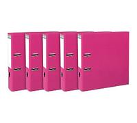 Exacompta Prem'Touch Wide Lever Arch File A4 80 mm Raspberry 2 Rings 53359SE Plastic 10 Pieces