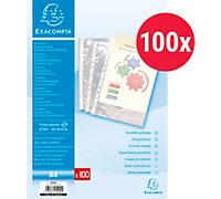 Exacompta Punched Pockets A4 Clear 60 Micron Pack of 100