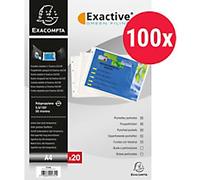 Exacompta Punched Pockets A4 Landscape Clear 55 Micron Pack of 100