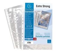 Exacompta - Ref 5900E - PP Document Punched Pockets - Suitable for A4 Documents, 0.1mm Polypropylene, Top Opening for Documents, Pre-Punched Left Tab - Clear (Pack of 100)