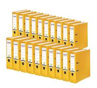 Exacompta - Ref 09984048007F - FALKEN - Vegan PP Lever Arch Files - Suitable for A4 Documents, 80mm Spine , Spine Label, Metal Finger Hole - Yellow (Pack of 20)