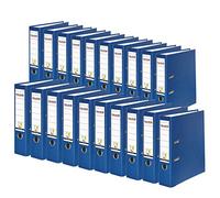 Exacompta - Ref 09984063007F - FALKEN - Vegan PP Lever Arch Files - Suitable for A4 Documents, 80mm Spine , Spine Label, Metal Finger Hole - Blue (Pack of 20)