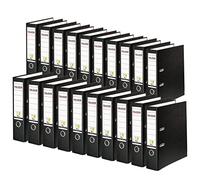 Exacompta - Ref 09984089007F - FALKEN - Vegan PP Lever Arch Files - Suitable for A4 Documents, 80mm Spine , Spine Label, Metal Finger Hole - Black (Pack of 20)