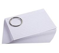 Exacompta - Ref 10340E - Bristol Revision Flashcards with Ring (Pack of 50 Cards) - A6 (105 x 148mm) in Size, Perforated Sheets, Lined Rulings - Random Colour