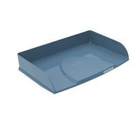 Exacompta - Ref 10570D - 1 horizontal letter tray Combo Styli Autentik - for filing landscape documents - label holder included - stackable - size 25.5x36.5x6.5cm - blue grey