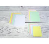 Exacompta - Ref 10653E - Box of 12 Packs of 100 Squared Cards 5x5 Perforated - in Film - Suitable for Inkjet, Laser and photocopiers - 125 x 200 mm - Assorted