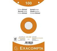 Exacompta - Ref 10653E - Bristol Squared Record Cards (Pack of 100) - 125 x 200mm in Size, 205gsm Card, Compatible with Printers - Suitable for Exam Revision & Notes - Assorted Colours