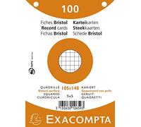 Exacompta - Ref 10658E - Bristol Squared Record Cards (Pack of 100) - A5 in Size, 205gsm Card, Compatible with Printers - Suitable for Exam Revision & Notes - Assorted Colours
