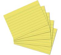 Exacompta - Ref 10820SE - Bristol Lined Record Cards (Pack of 100) - A7 in Size, 205gsm Card, Compatible with Printers - Suitable for Exam Revision & Notes - Yellow