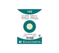 Exacompta - Ref 10849SE - Bristol Lined Record Cards (Pack of 100) - A6 in Size, 205gsm Card, Compatible with Printers - Suitable for Exam Revision & Notes - Green