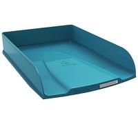 Exacompta - Ref 11128D - Set of 6 COMBO STYLI Neo Deco letter trays - for A4+ documents - size 34x25x6.5cm - label holder - holds 500 sheets - color duck blue