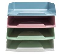 Exacompta - Ref 111303SETD - Set of 4 COMBO STYLI Autentik letter trays - size 34.5 x 25.5 x 24.5 cm - for A4+ format - 4 assorted colours