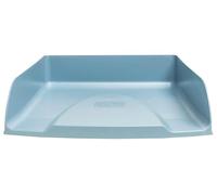Exacompta - Ref 11170D - 1 letter tray Combo Styli Autentik - for A4+ documents - size 34 x 25 x 6.5 cm - label holder - holds 500 sheets - blue grey